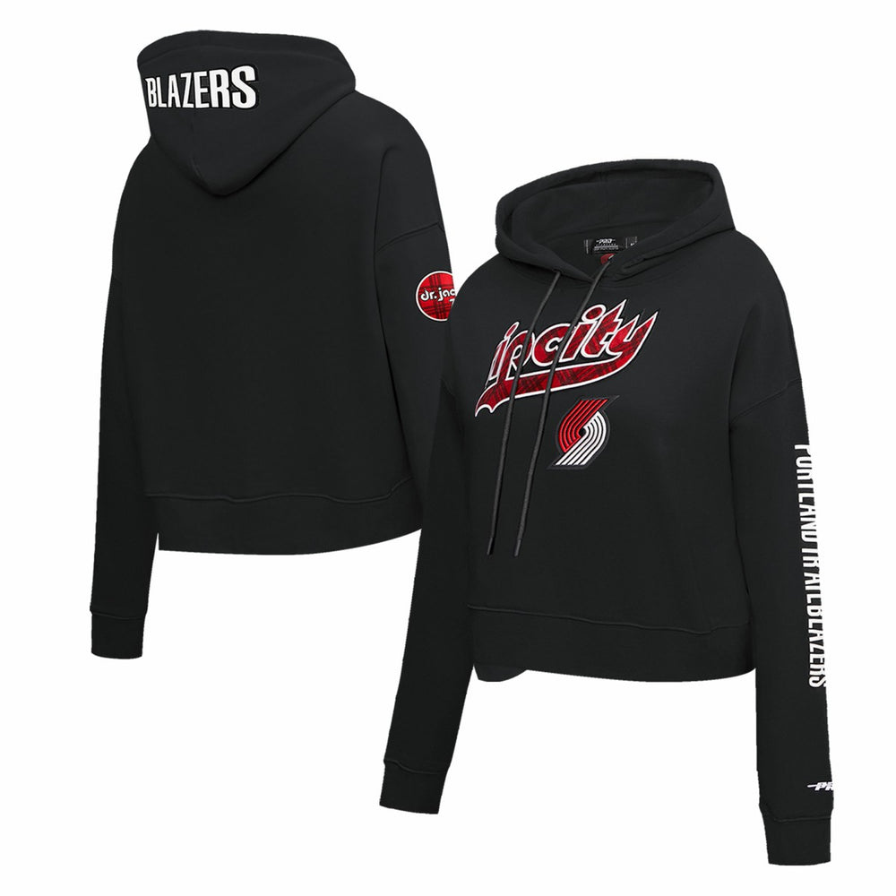 Portland Trail Blazers Pro Standard Women's 2023/24 City Edition Cropped Pullover Hoodie Black