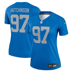 Aidan Hutchinson Detroit Lions Women's Alternate Legend Player Performance Top - Blue - Nike