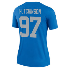 Aidan Hutchinson Detroit Lions Women's Alternate Legend Player Performance Top - Blue - Nike