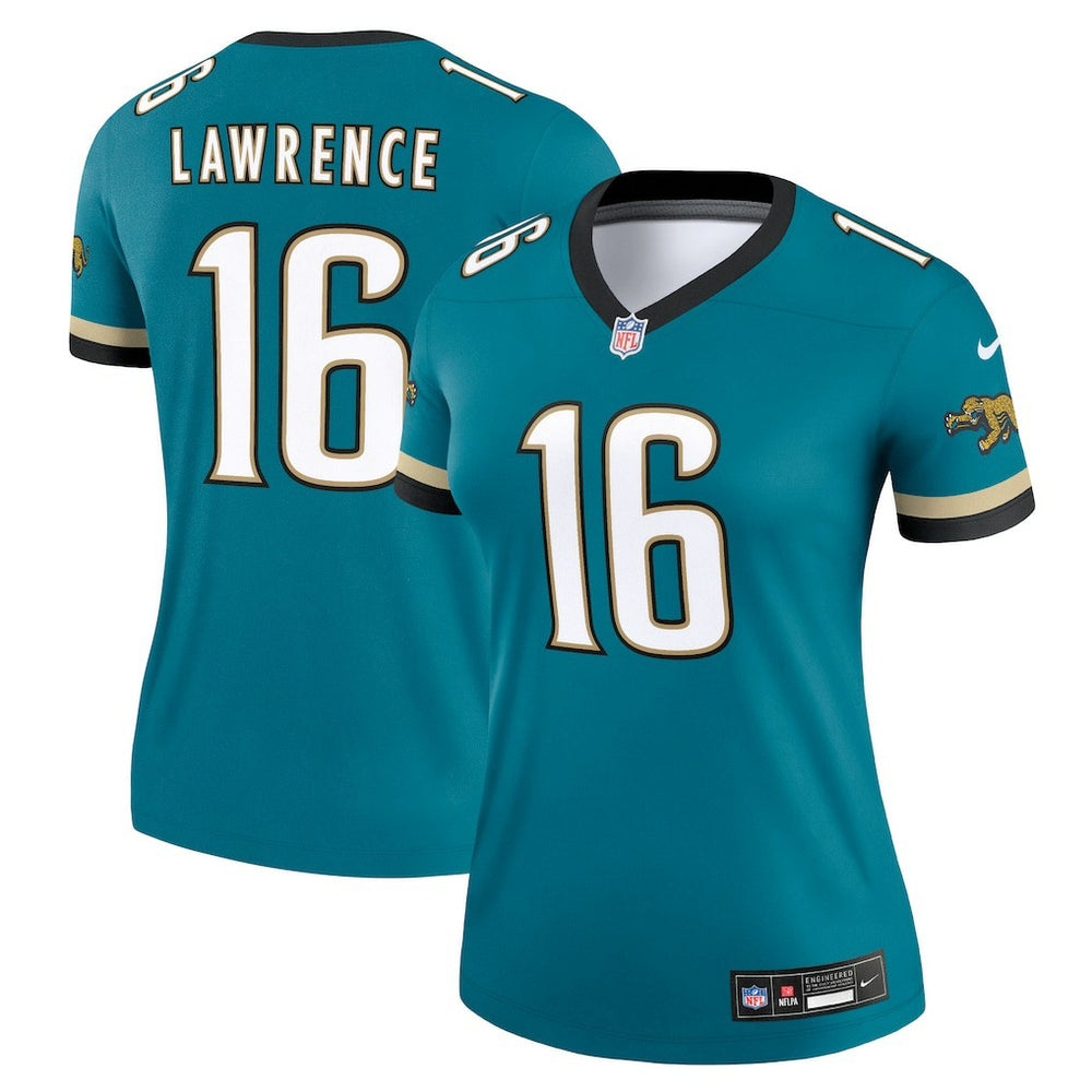 Trevor Lawrence Jacksonville Jaguars Women's Alternate Legend Player Performance Top - Prowler Throwback Teal - Nike