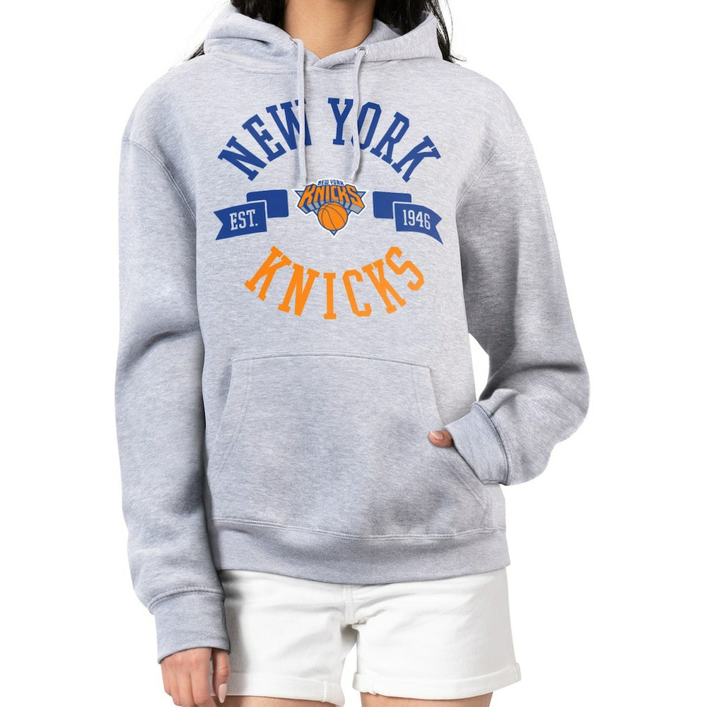 New York Knicks G-III 4Her by Carl Banks Women's City Pullover Hoodie Heather Gray