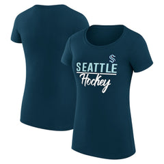 Seattle Kraken G-III 4Her by Carl Banks Women's Super-Slim Fit Lightweight Team Sport T-Shirt - Navy | NHL Lifestyle