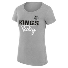 Los Angeles Kings G-III 4Her by Carl Banks Women's Super-Slim Fit Lightweight Team Sport T-Shirt - Gray | NHL Clearance