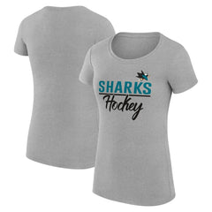 San Jose Sharks G-III 4Her by Carl Banks Women's Super-Slim Fit Lightweight Team Sport T-Shirt - Gray | NHL sale