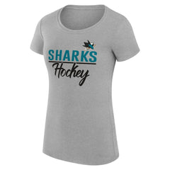 San Jose Sharks G-III 4Her by Carl Banks Women's Super-Slim Fit Lightweight Team Sport T-Shirt - Gray | NHL sale