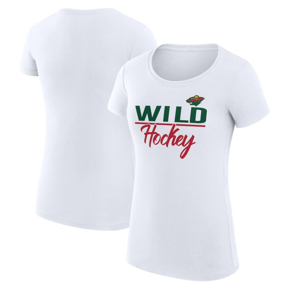 Minnesota Wild G-III 4Her by Carl Banks Women's Super-Slim Fit Lightweight Team Sport T-Shirt - White | NHL Clearance