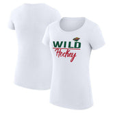 Minnesota Wild G-III 4Her by Carl Banks Women's Super-Slim Fit Lightweight Team Sport T-Shirt - White | NHL Clearance