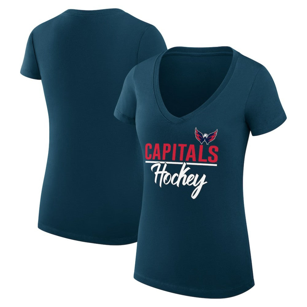 Washington Capitals G-III 4Her by Carl Banks Women's Super-Slim Fit Lightweight Graphic T-Shirt - Navy | NHL Clearance