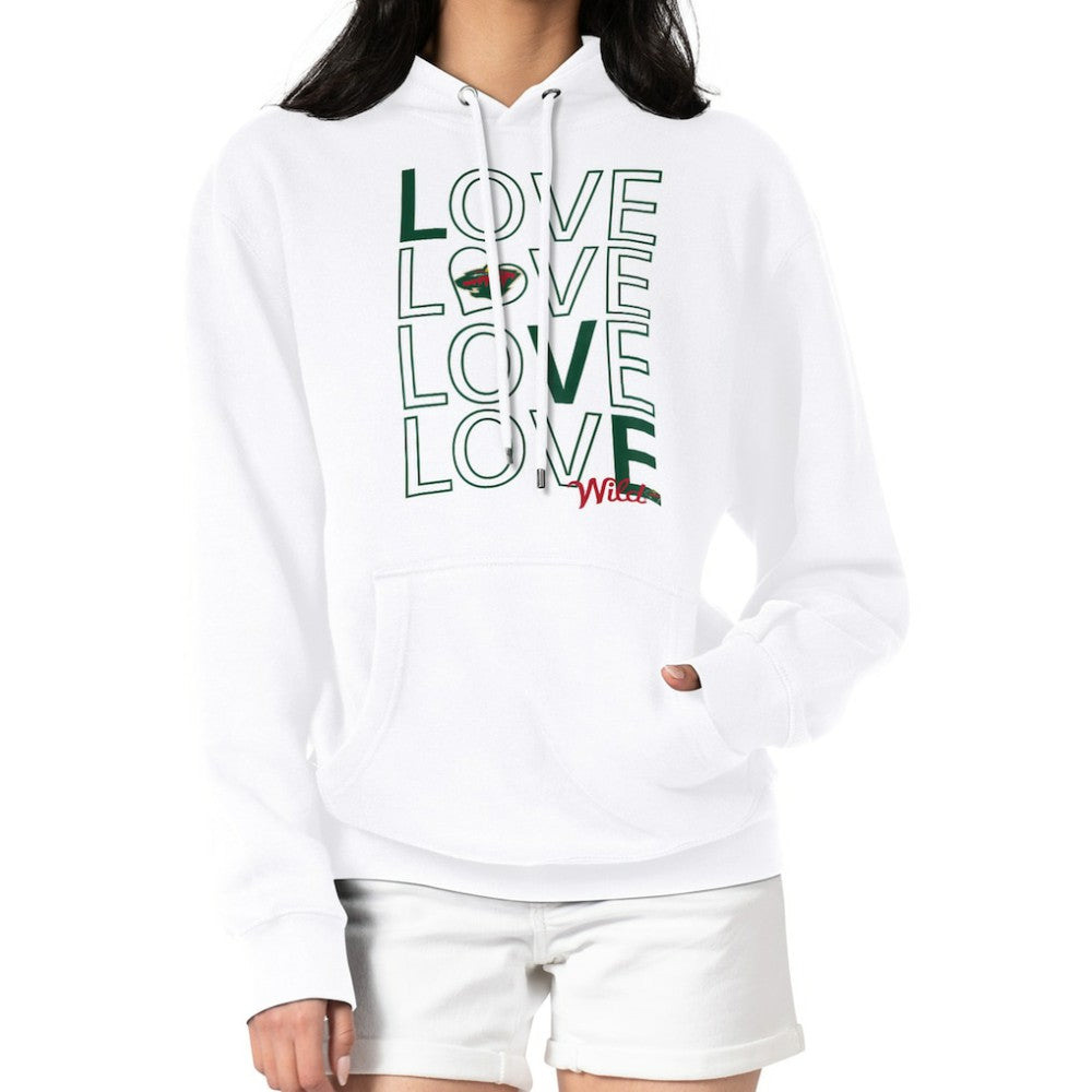 Minnesota Wild G-III 4Her by Carl Banks Women's Hockey Love Fleece Pullover Hoodie - White | NHL on sale