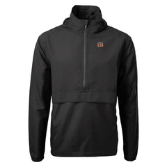 Cincinnati Bengals Cutter & Buck Charter Eco Recycled Anorak Half-Zip Jacket - Black - NFL