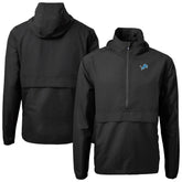 Detroit Lions Cutter & Buck Charter Eco Recycled Anorak Half-Zip Jacket - Black - NFL