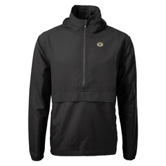 Green Bay Packers Cutter & Buck Charter Eco Recycled Anorak Half-Zip Jacket - Black - NFL