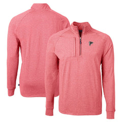 Atlanta Falcons Cutter & Buck Adapt Eco Knit Quarter-Zip Pullover Top - Heather Red - NFL