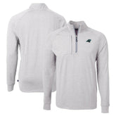 Carolina Panthers Cutter & Buck Adapt Eco Knit Quarter-Zip Pullover Top - Heather Gray - NFL