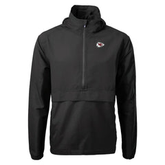 Kansas City Chiefs Cutter & Buck Charter Eco Recycled Anorak Half-Zip Jacket - Black - NFL