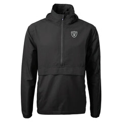 Las Vegas Raiders Cutter & Buck Charter Eco Recycled Anorak Half-Zip Jacket - Black - NFL
