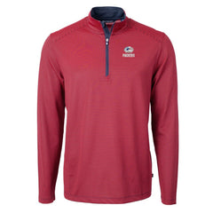 Green Bay Packers Cutter & Buck Virtue Eco Pique Micro Stripe Recycled Quarter-Zip Pullover Top - Red/Navy - NFL