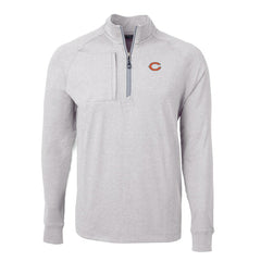 Chicago Bears Cutter & Buck Adapt Eco Knit Quarter-Zip Pullover Top - Heather Gray - NFL