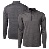 Indianapolis Colts Cutter & Buck Virtue Eco Pique Micro Stripe Recycled Quarter-Zip Pullover Top - Black/Gray - NFL