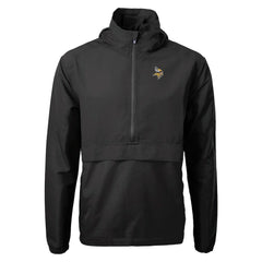 Minnesota Vikings Cutter & Buck Charter Eco Recycled Anorak Half-Zip Jacket - Black - NFL