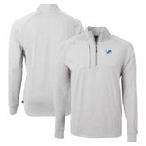 Detroit Lions Cutter & Buck Adapt Eco Knit Quarter-Zip Pullover Top - Heather Gray - NFL