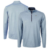 Los Angeles Chargers Cutter & Buck Virtue Eco Pique Micro Stripe Recycled Quarter-Zip Pullover Top - Powder Blue/Navy - NFL