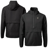 New Orleans Saints Cutter & Buck Charter Eco Recycled Anorak Half-Zip Jacket - Black - NFL