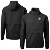 Pittsburgh Steelers Cutter & Buck Charter Eco Recycled Anorak Half-Zip Jacket - Black - NFL