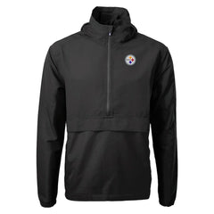 Pittsburgh Steelers Cutter & Buck Charter Eco Recycled Anorak Half-Zip Jacket - Black - NFL