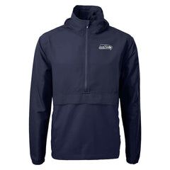 Seattle Seahawks Cutter & Buck Charter Eco Recycled Anorak Half-Zip Jacket - Navy - NFL