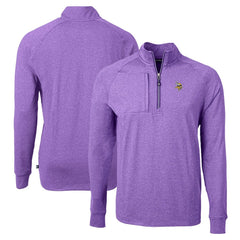 Minnesota Vikings Cutter & Buck Adapt Eco Knit Quarter-Zip Pullover Top - Heather Purple - NFL