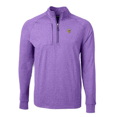 Minnesota Vikings Cutter & Buck Adapt Eco Knit Quarter-Zip Pullover Top - Heather Purple - NFL