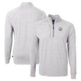 Pittsburgh Steelers Cutter & Buck Adapt Eco Knit Quarter-Zip Pullover Top - Heather Gray - NFL