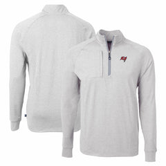 Tampa Bay Buccaneers Cutter & Buck Adapt Eco Knit Quarter-Zip Pullover Top - Heather Gray - NFL