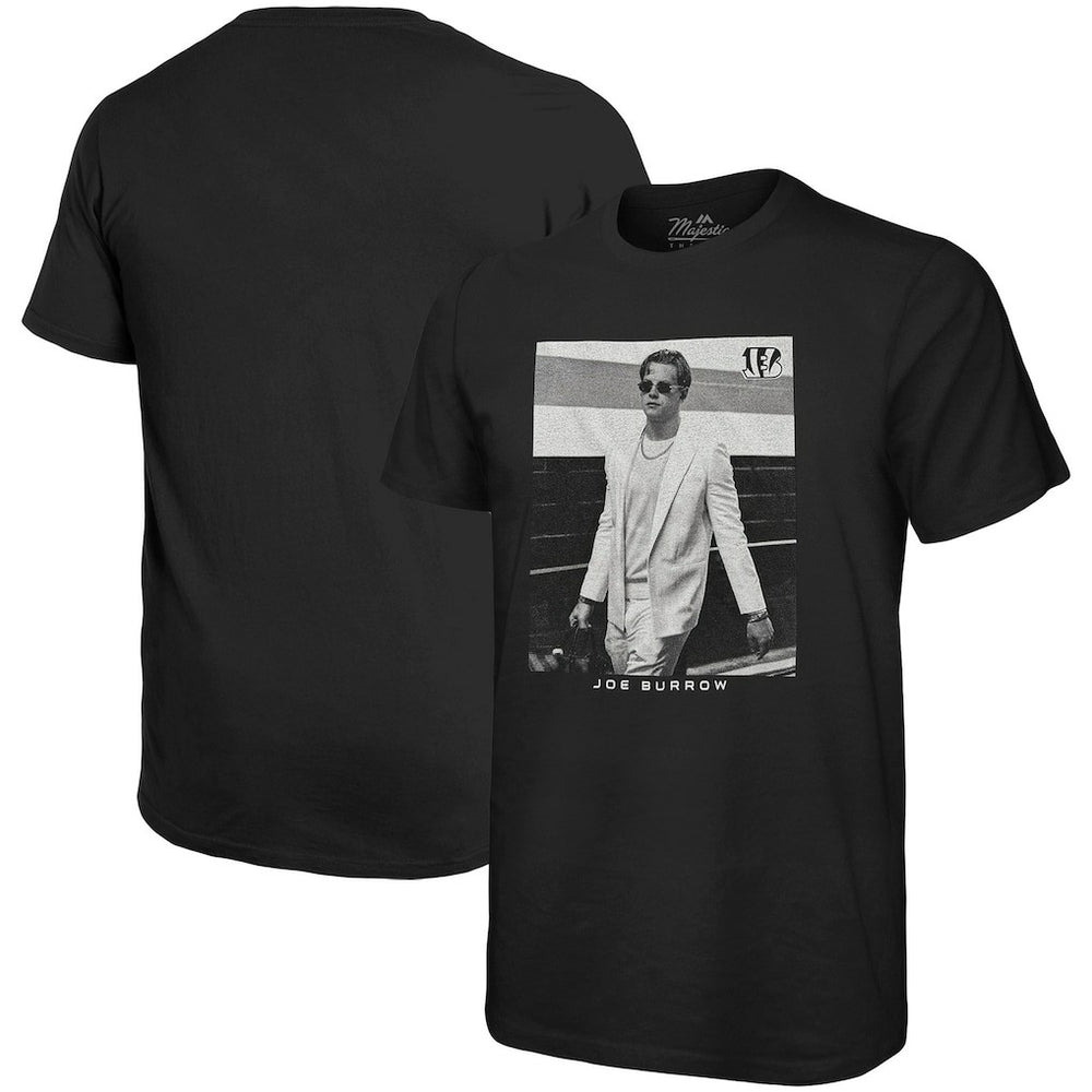 Joe Burrow Cincinnati Bengals Majestic Threads Oversized Player Image T-Shirt - Black - NFL