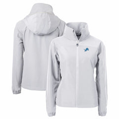 Detroit Lions Cutter & Buck Women's Charter Eco Recycled Full-Zip Jacket - Gray - NFL