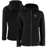 Atlanta Falcons Cutter & Buck Women's Evoke Eco Softshell Recycled Full-Zip Hooded Jacket - Black - NFL