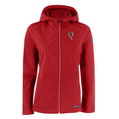 Atlanta Falcons Cutter & Buck Women's Evoke Eco Softshell Recycled Full-Zip Hooded Jacket - Red - NFL