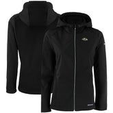 Baltimore Ravens Cutter & Buck Women's Evoke Eco Softshell Recycled Full-Zip Hooded Jacket - Black - NFL