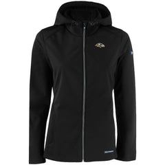 Baltimore Ravens Cutter & Buck Women's Evoke Eco Softshell Recycled Full-Zip Hooded Jacket - Black - NFL