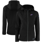Buffalo Bills Cutter & Buck Women's Evoke Eco Softshell Recycled Full-Zip Hooded Jacket - Black - NFL