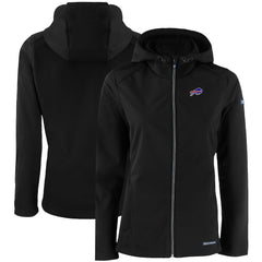 Buffalo Bills Cutter & Buck Women's Evoke Eco Softshell Recycled Full-Zip Hooded Jacket - Black - NFL