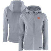 Chicago Bears Cutter & Buck Women's Evoke Eco Softshell Recycled Full-Zip Hooded Jacket - Gray - NFL