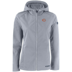 Chicago Bears Cutter & Buck Women's Evoke Eco Softshell Recycled Full-Zip Hooded Jacket - Gray - NFL