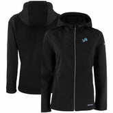 Detroit Lions Cutter & Buck Women's Evoke Eco Softshell Recycled Full-Zip Hooded Jacket - Black - NFL