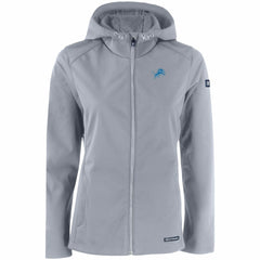 Detroit Lions Cutter & Buck Women's Evoke Eco Softshell Recycled Full-Zip Hooded Jacket - Gray - NFL