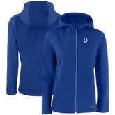 Indianapolis Colts Cutter & Buck Women's Evoke Eco Softshell Recycled Full-Zip Hooded Jacket - Royal - NFL