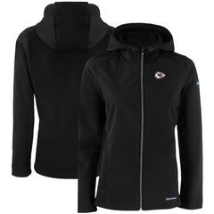 Kansas City Chiefs Cutter & Buck Women's Evoke Eco Softshell Recycled Full-Zip Hooded Jacket - Black - NFL