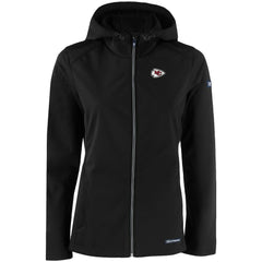 Kansas City Chiefs Cutter & Buck Women's Evoke Eco Softshell Recycled Full-Zip Hooded Jacket - Black - NFL