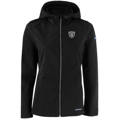 Las Vegas Raiders Cutter & Buck Women's Evoke Eco Softshell Recycled Full-Zip Hooded Jacket - Black - NFL